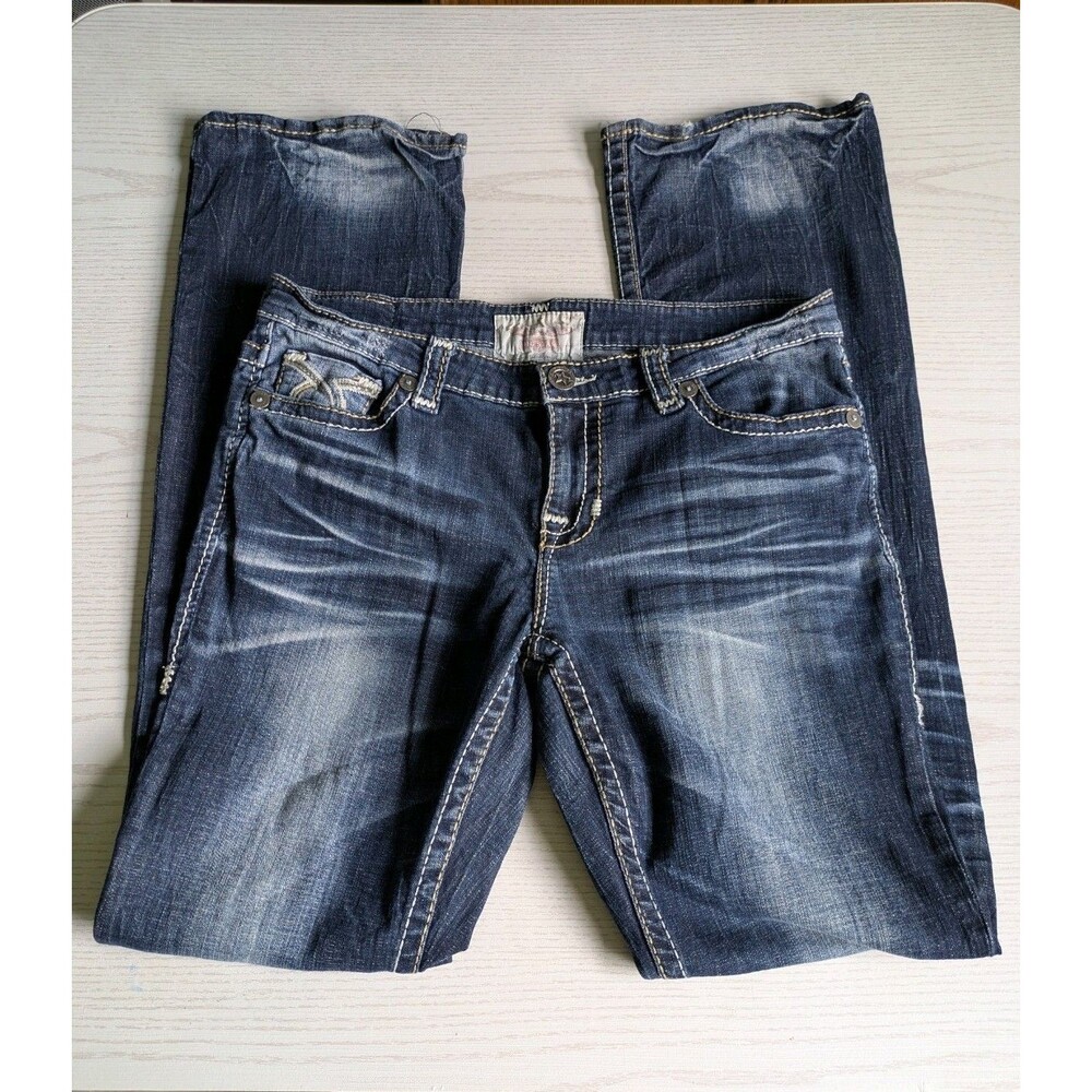 Big Star Liv Boot Women’s Western Boot Cut Jeans Size 31XL Blue Cowgirl mid Rise